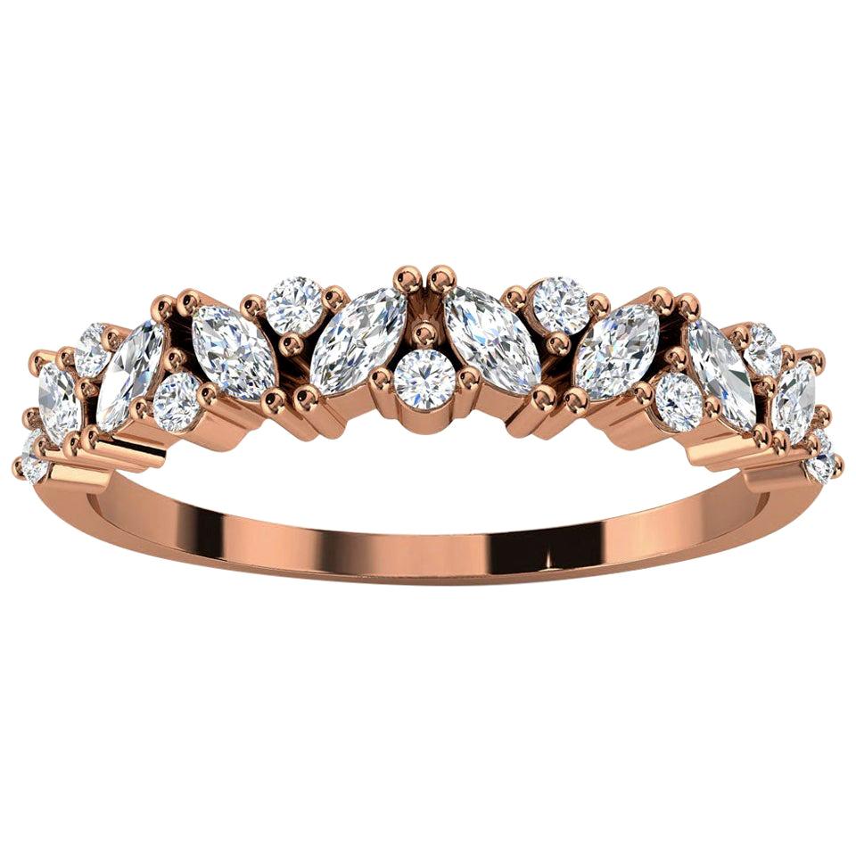 18 Karat Roségold Zarter Nianna Marquise & runder Diamantring '1/3 Karat. tw'