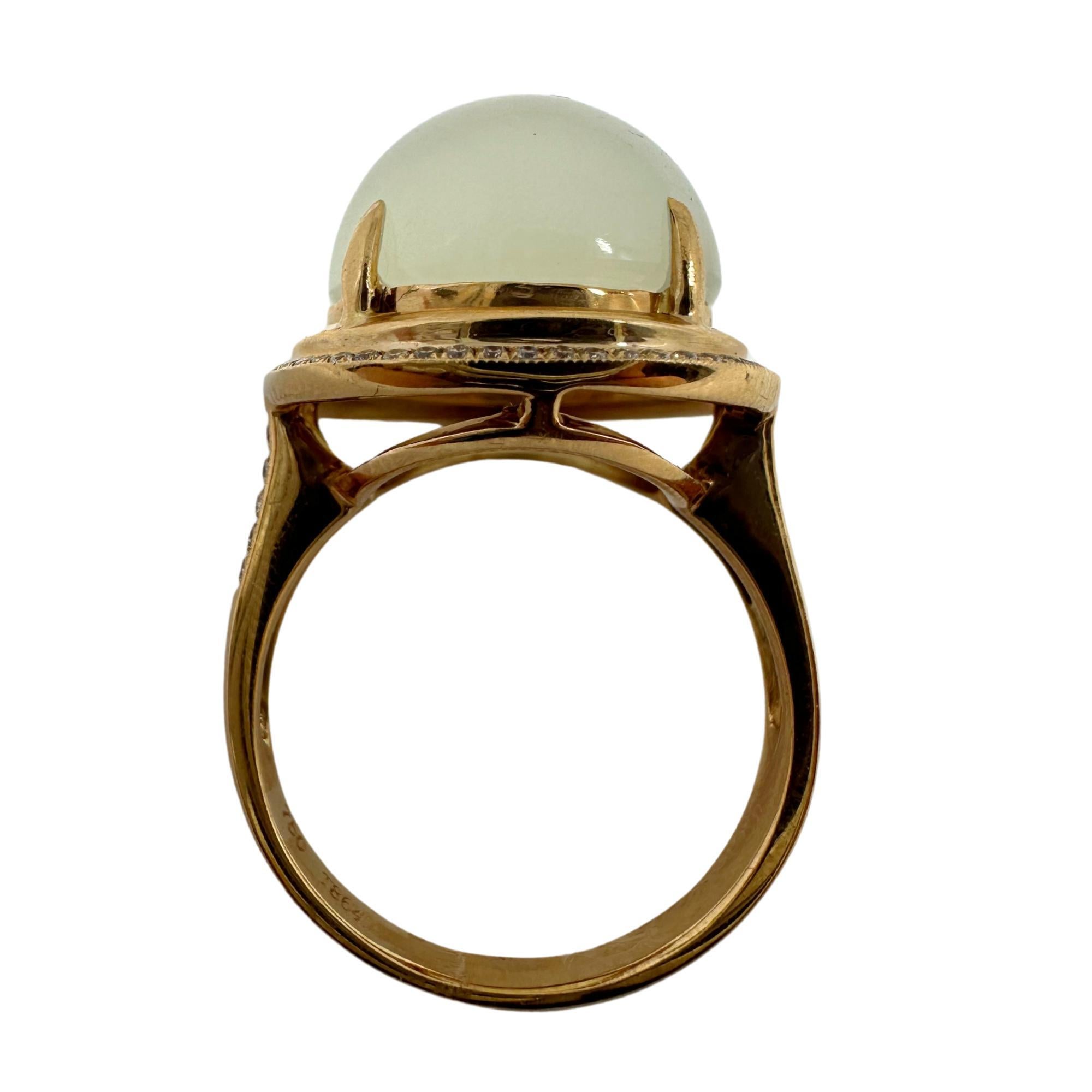 Women's 18K Rose Gold Diamond and Moonstone Cocktail Ring For Sale
