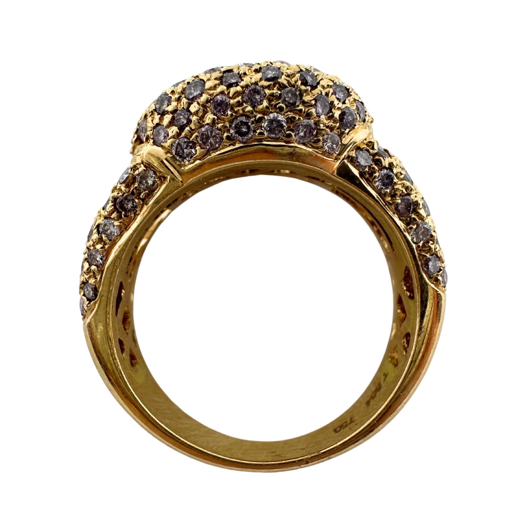 Round Cut 18K Rose Gold Diamond and Ruby Ring For Sale