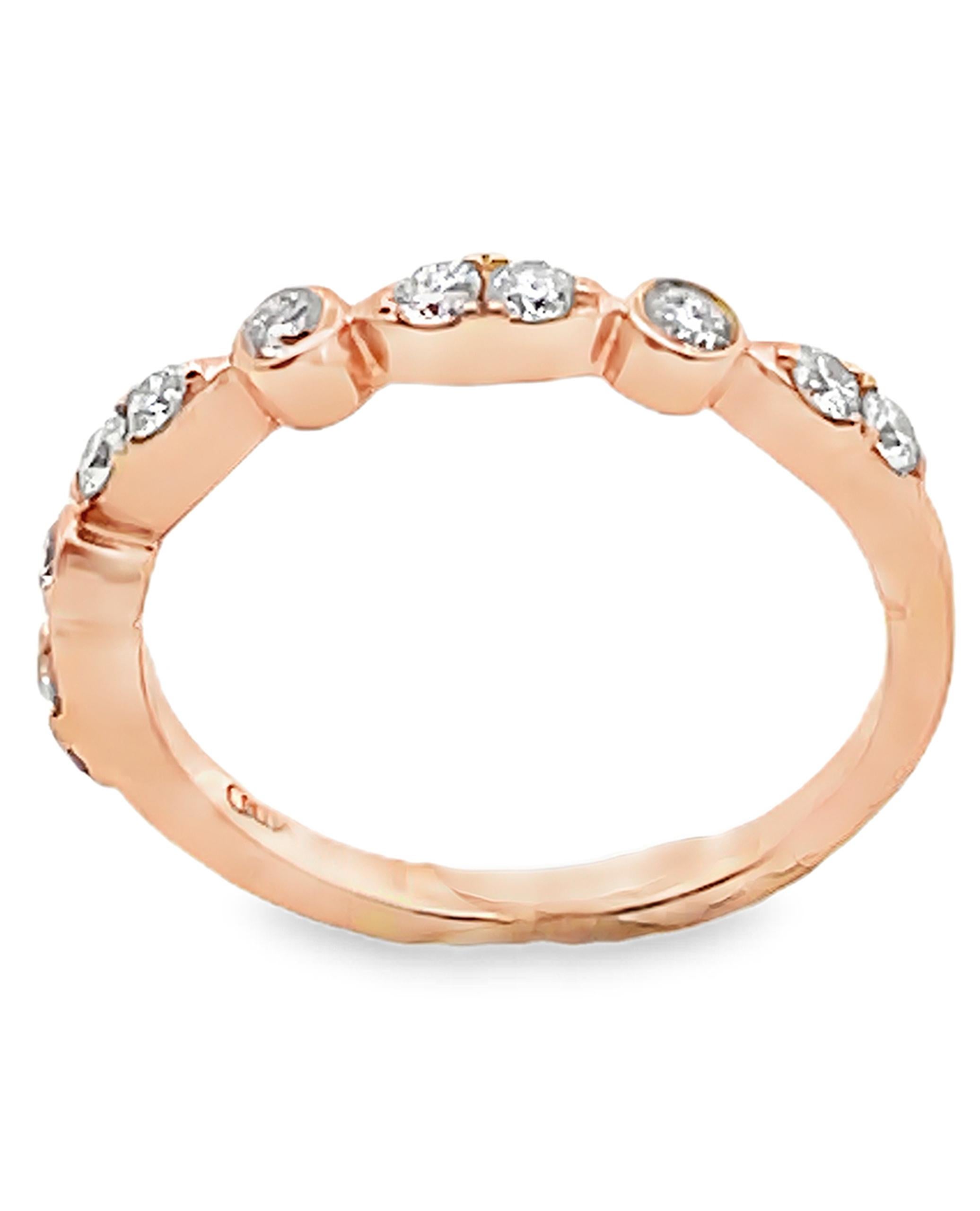 18K Rose Gold Diamantband im Zustand „Neu“ im Angebot in Old Tappan, NJ