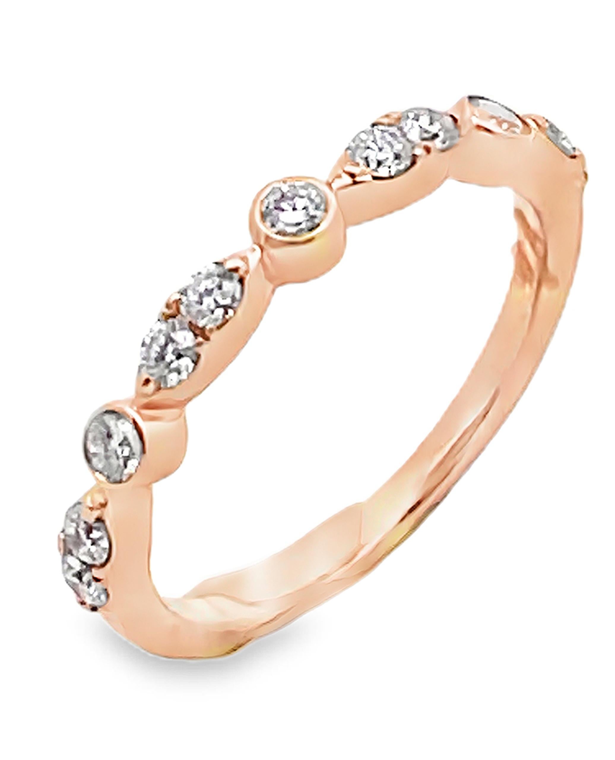 18K Rose Gold Diamantband Damen im Angebot