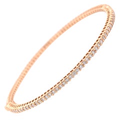 18 Karat Rose Gold Diamond Bangle Bracelet