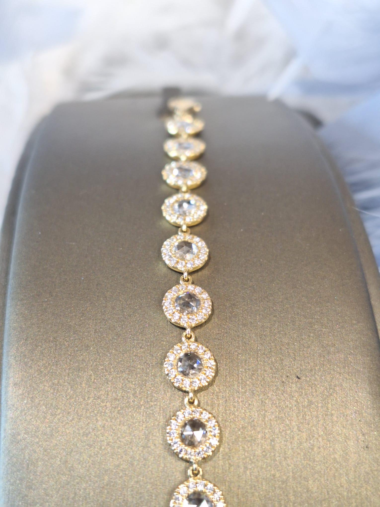 18K Rose Gold Diamond Bracelet For Sale 5