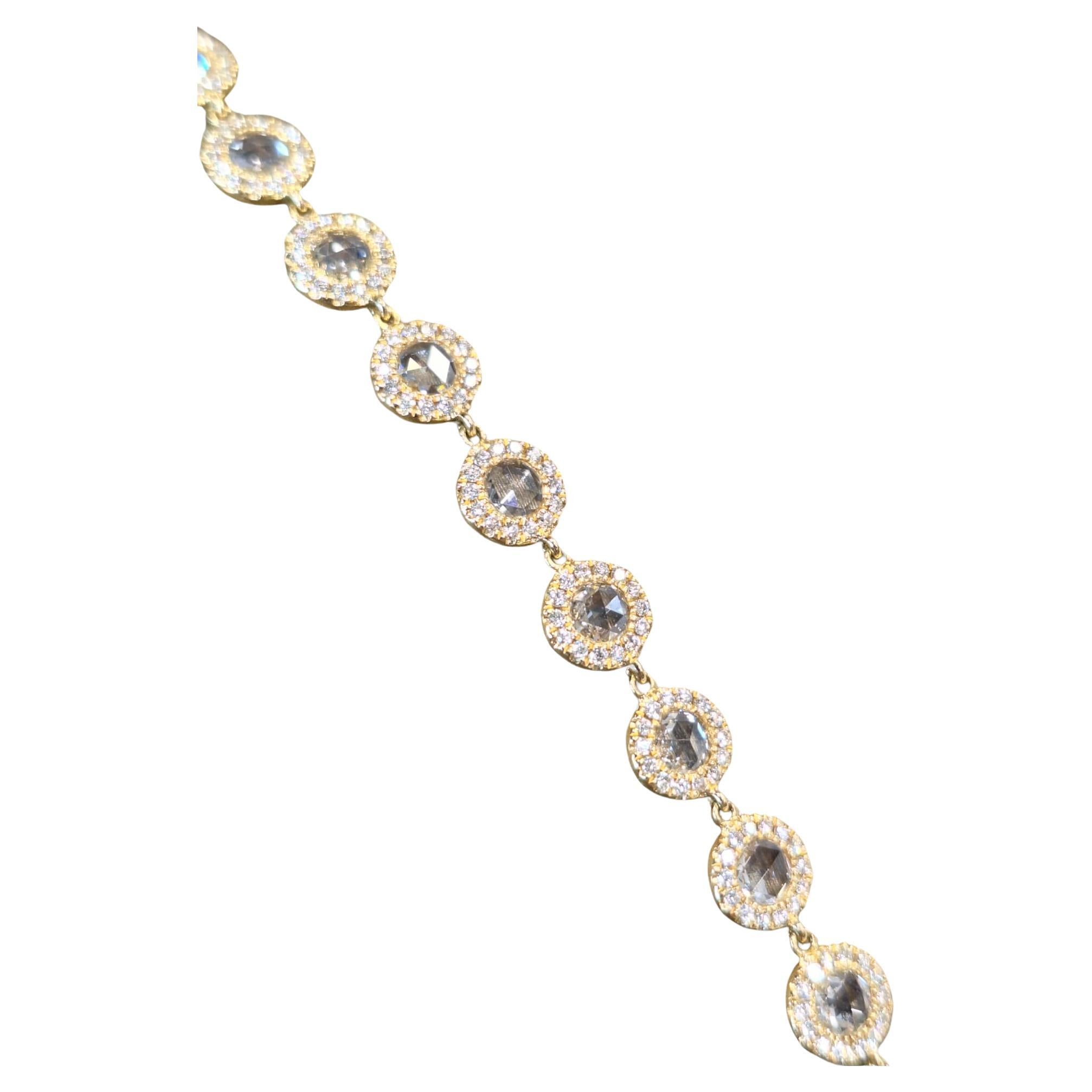 18K Rose Gold Diamond Bracelet For Sale