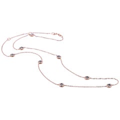 18 Karat Rose Gold Diamond by The Yard Necklace