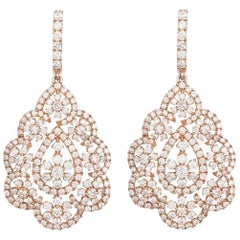 18 Karat Rose Gold and Diamond Chandelier Earrings