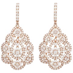 18 Karat Rose Gold and Diamond Chandelier Earrings