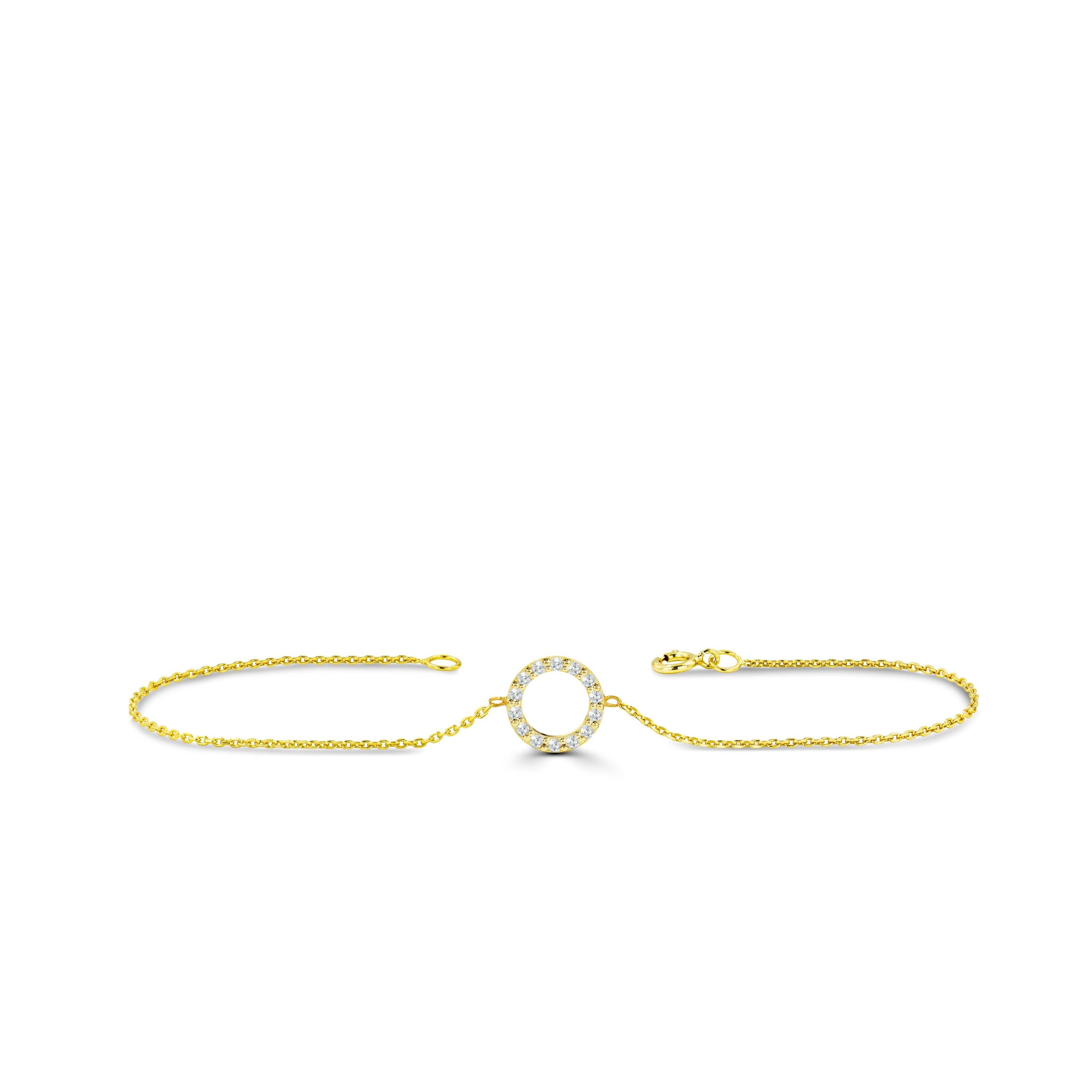 Diamond Circle Bracelet is made of 18k solid gold.
Available in three colors of gold: White Gold / Rose Gold / Yellow Gold.

Natural genuine round cut diamond each diamond is hand selected by me to ensure quality and set by a master setter in our