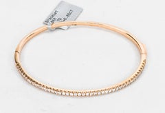 18 Karat Rose Gold Diamond Clamper Bangle Bracelet with Diamonds