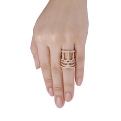 Emilio Jewelry Diamond Crown 18 Karat Rose Gold Ring