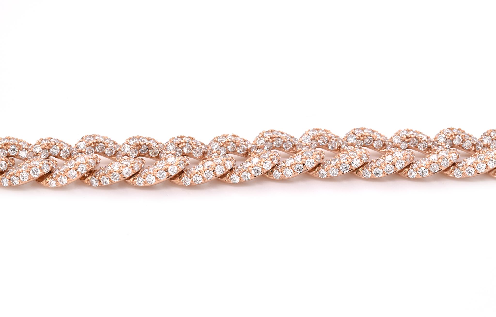 cuban link bracelet 18k gold with diamonds