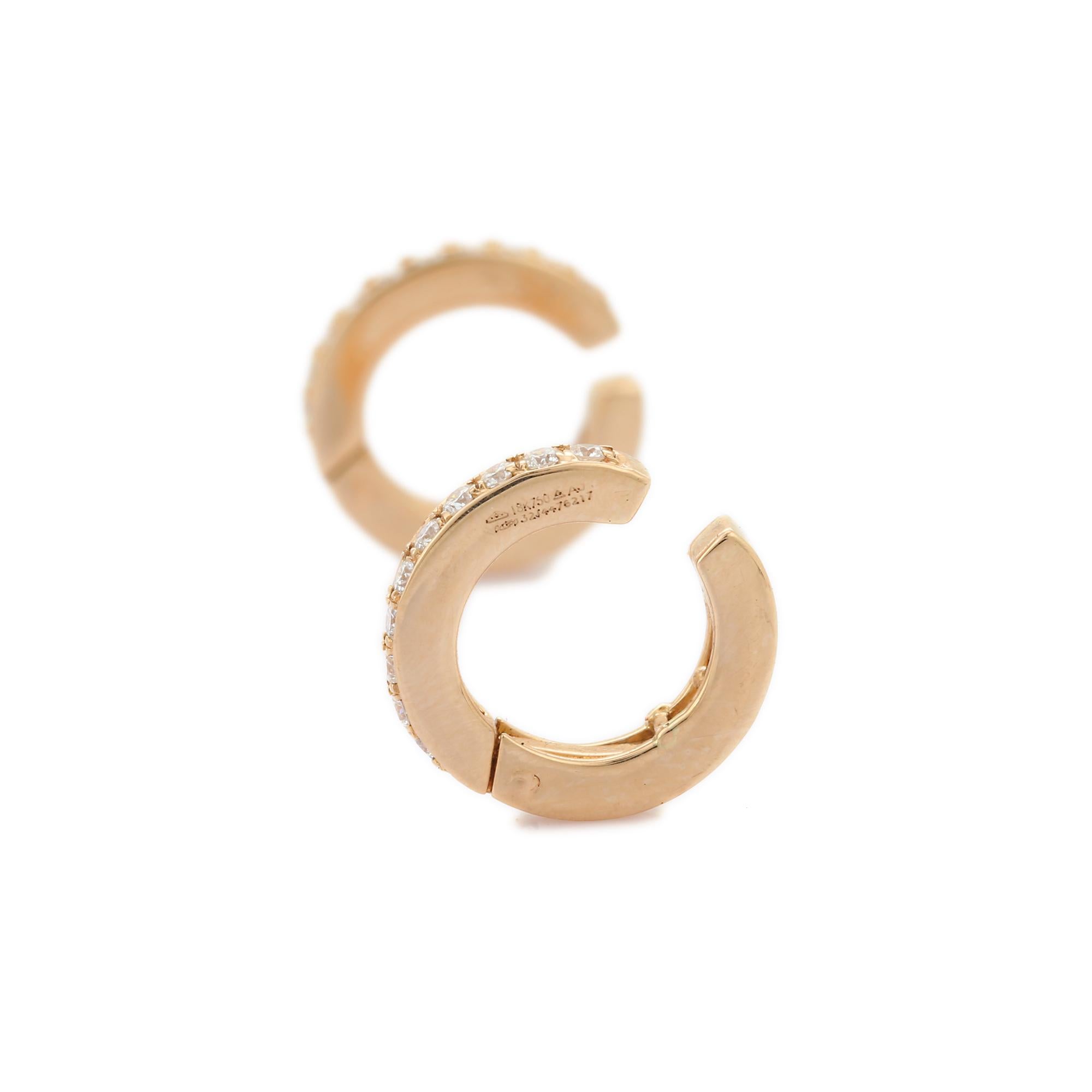 18k rose gold hoop earrings