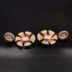 18K Rose Gold Diamant-Baumel-Ohrringe