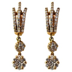 Orecchini a goccia con diamanti in oro rosa 18k