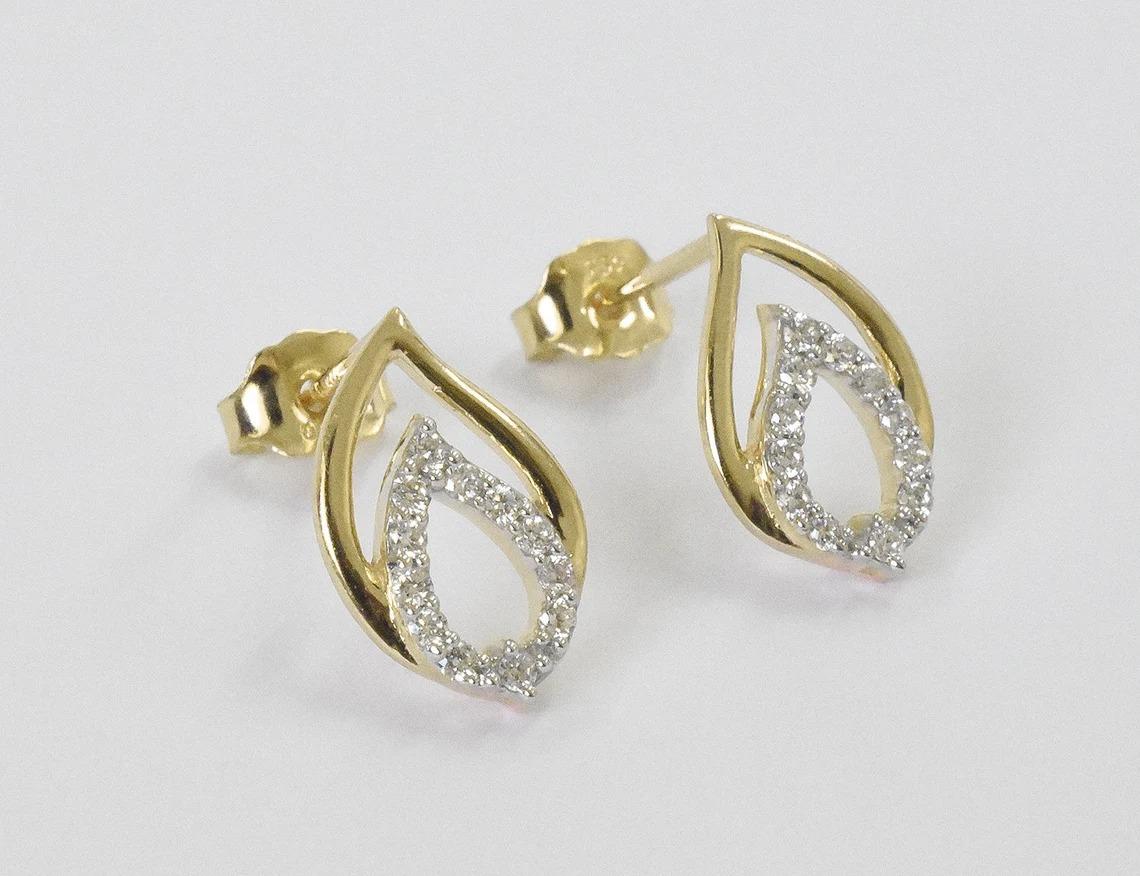 minimalist diamond earrings