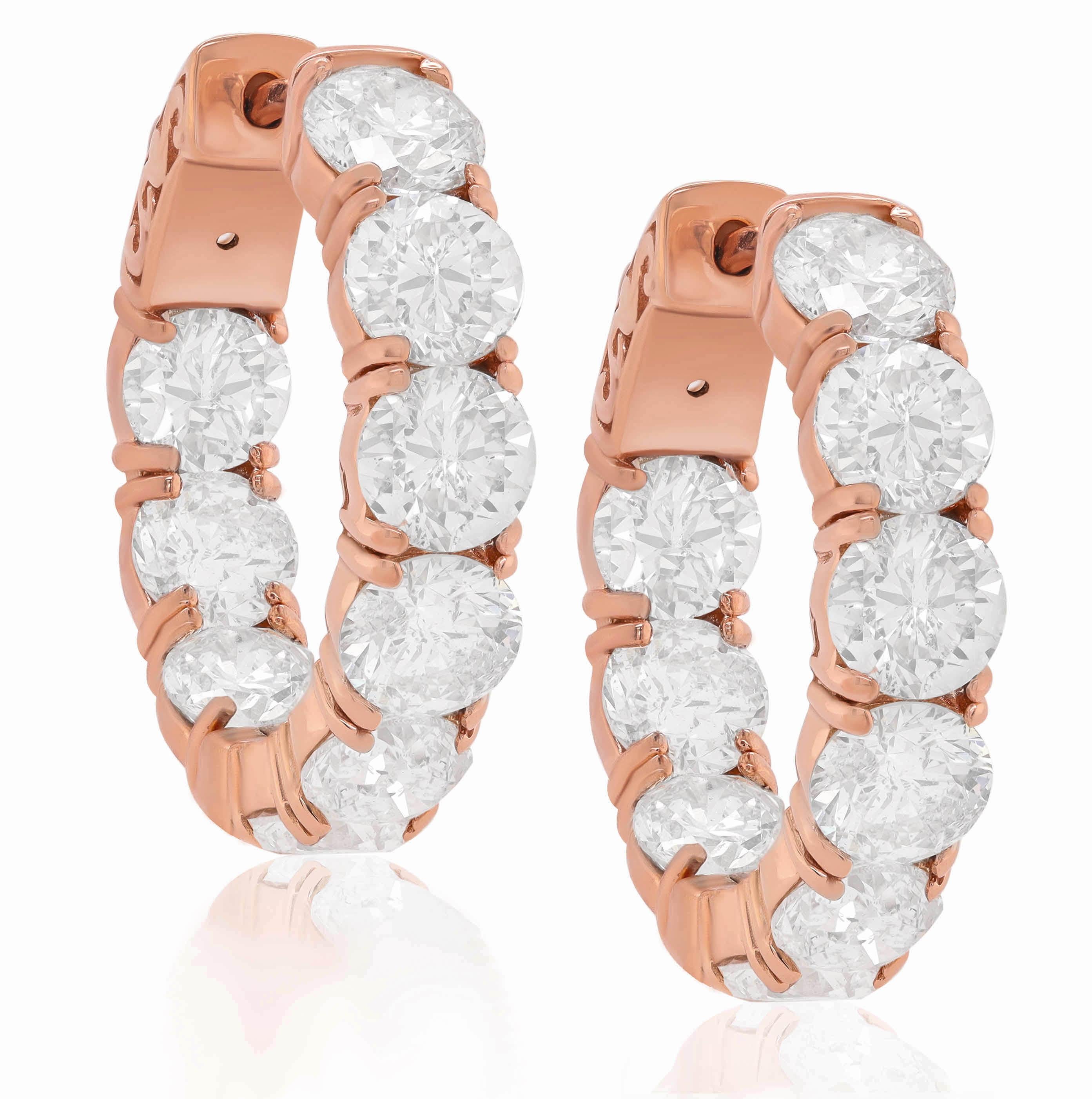18K Rose Gold Diamond Earrings featuring 7.85 Carats of Diamonds

Underline your look with this sharp 18K Rose gold clover shape Diamond Earrings. High quality Diamonds. This Earrings will underline your exquisite look for any occasion.

. is a