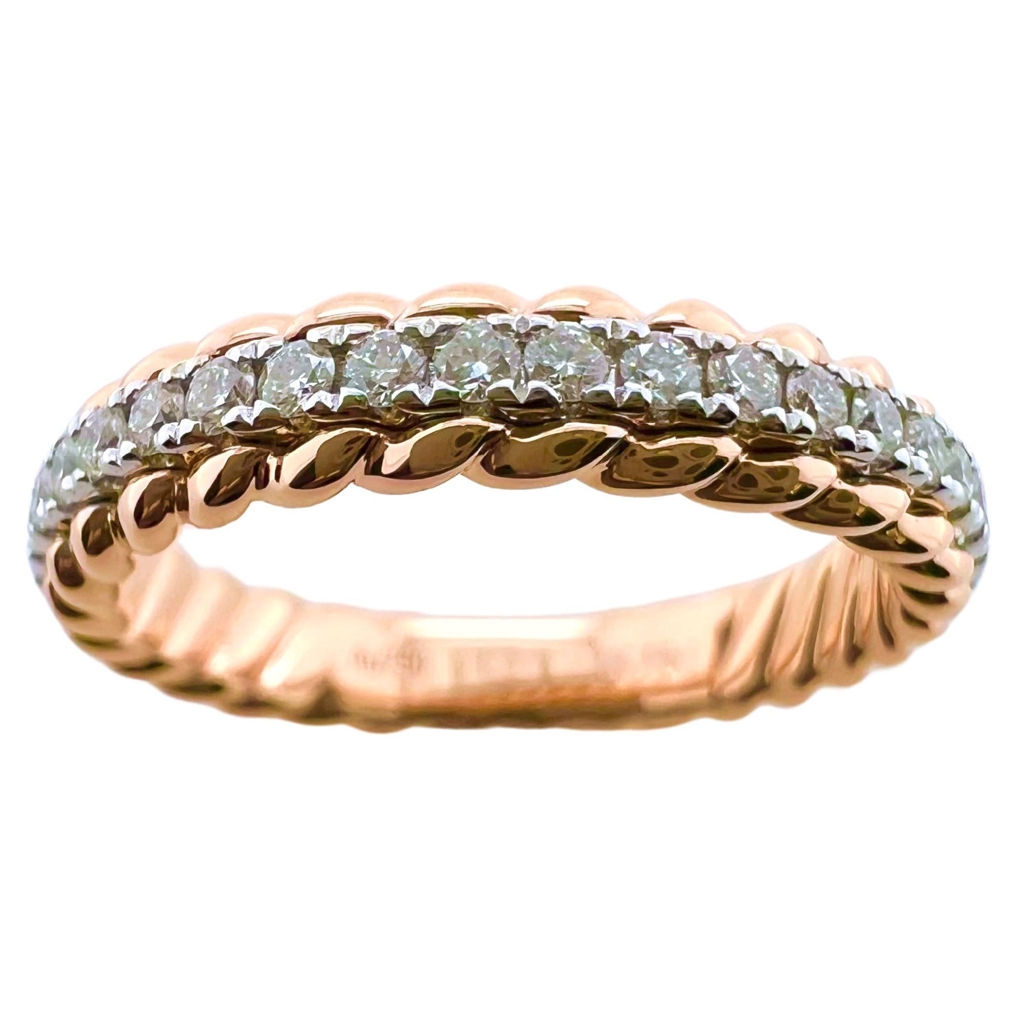 Contemporary 18k Rose Gold Diamond Eternity Band For Sale