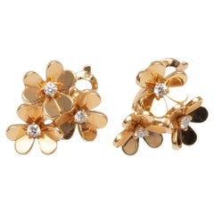 18K Rose Gold & Diamond Frivole Flower Earrings