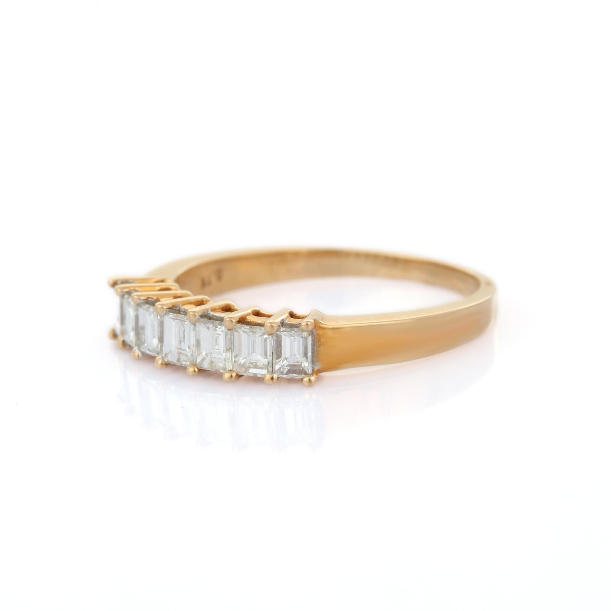 Im Angebot: 18 Karat Gelbgold Moderner Diamant Halb-Eternity-Ring () 3