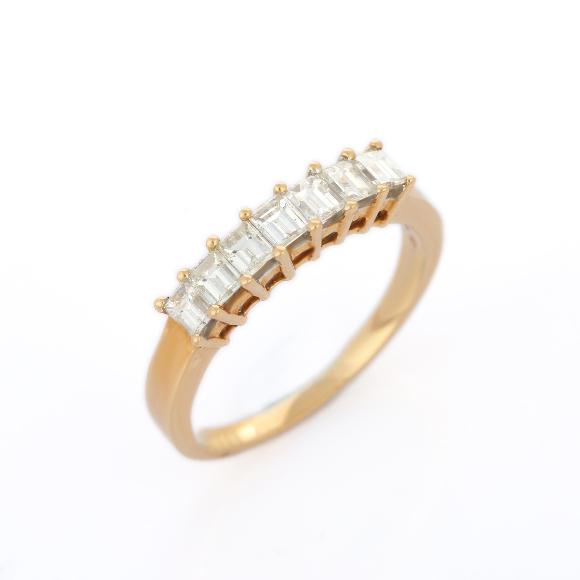 For Sale:  18K Yellow Gold Modern Diamond Half Eternity Band 6