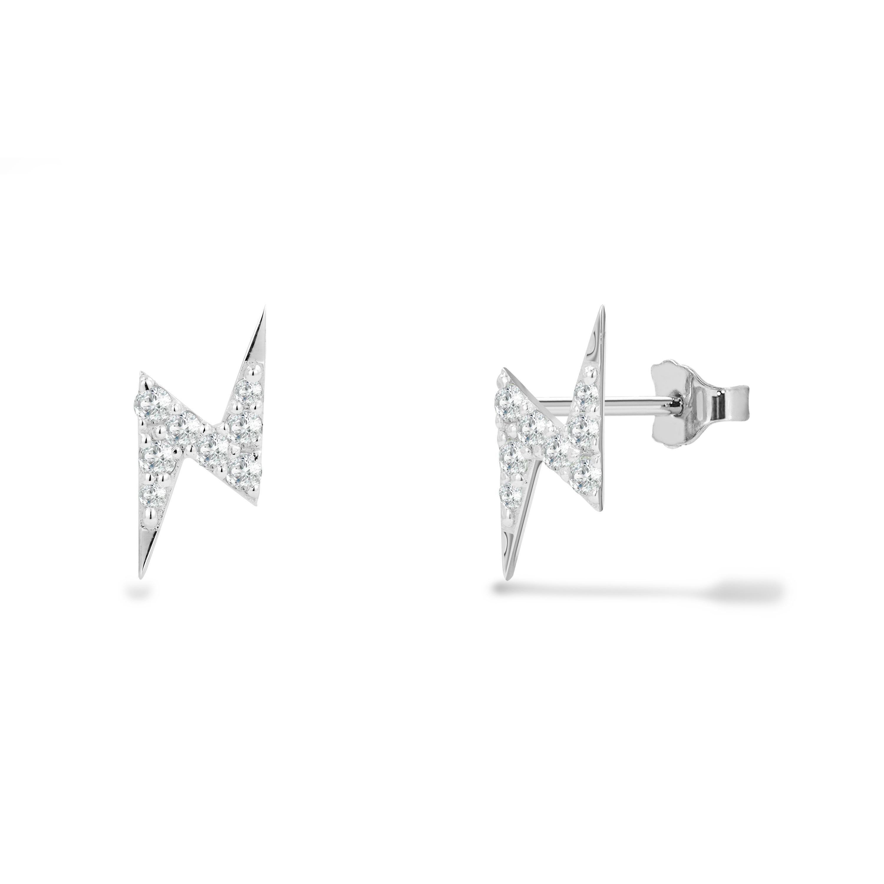 lightning bolt diamond earrings
