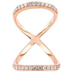 18K Rose Gold Diamant Loop Bypass Ring