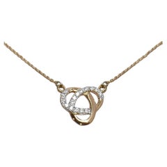 18k Gold Diamond Love Knot Necklace Bride Necklace