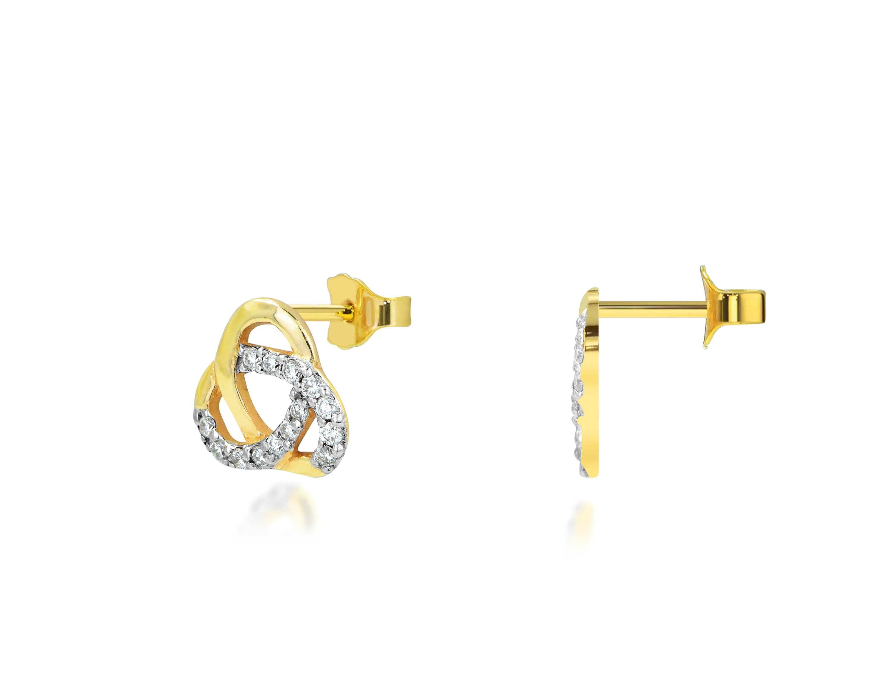 18 Karat Gold Diamant Love Knot Ohrstecker Braut-Ohrstecker Hochzeit Jahrestag (Moderne) im Angebot