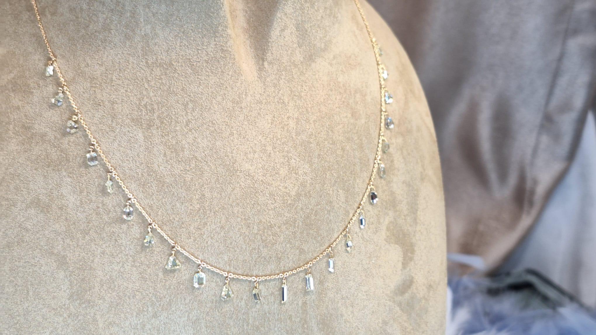 18 Karat Roségold Diamant-Halskette im Angebot 6