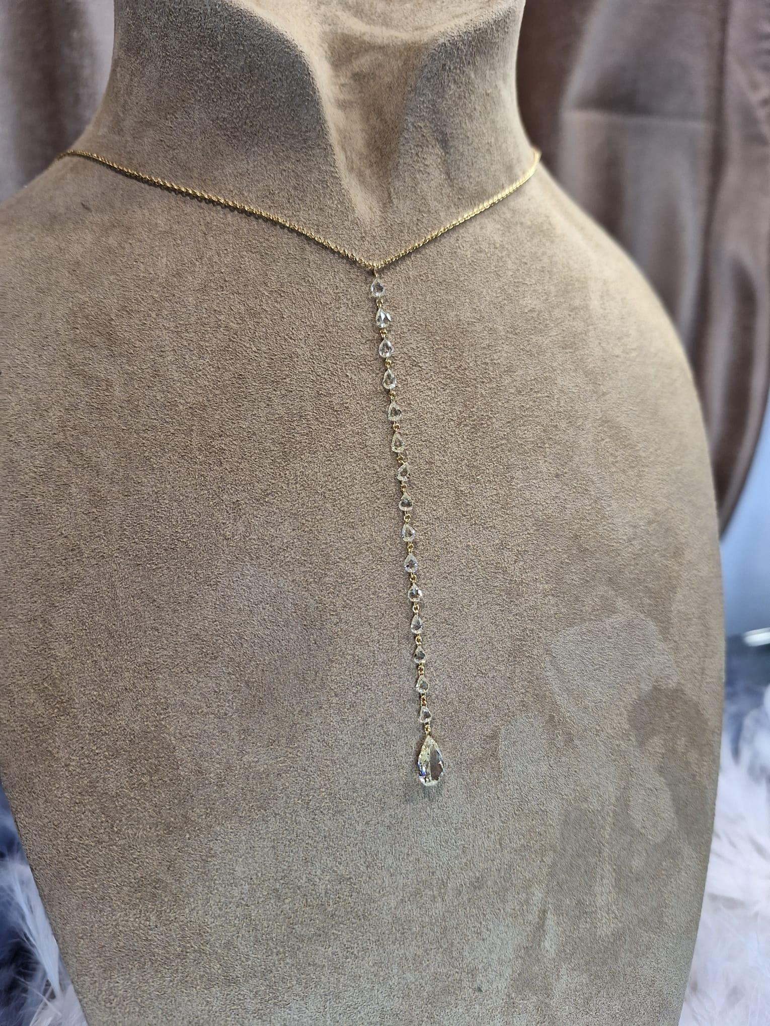 Modern 18K Rose Gold Diamond Necklace For Sale
