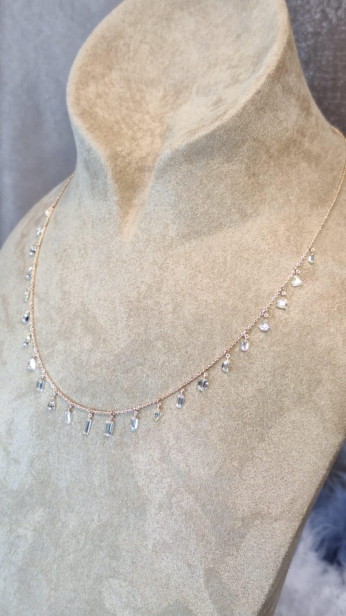 18 Karat Roségold Diamant-Halskette im Zustand „Neu“ im Angebot in Central, HK