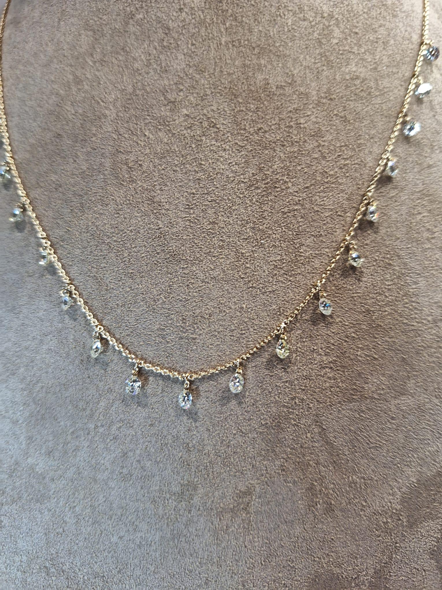 Women's 18K Rose Gold Diamond Necklace For Sale