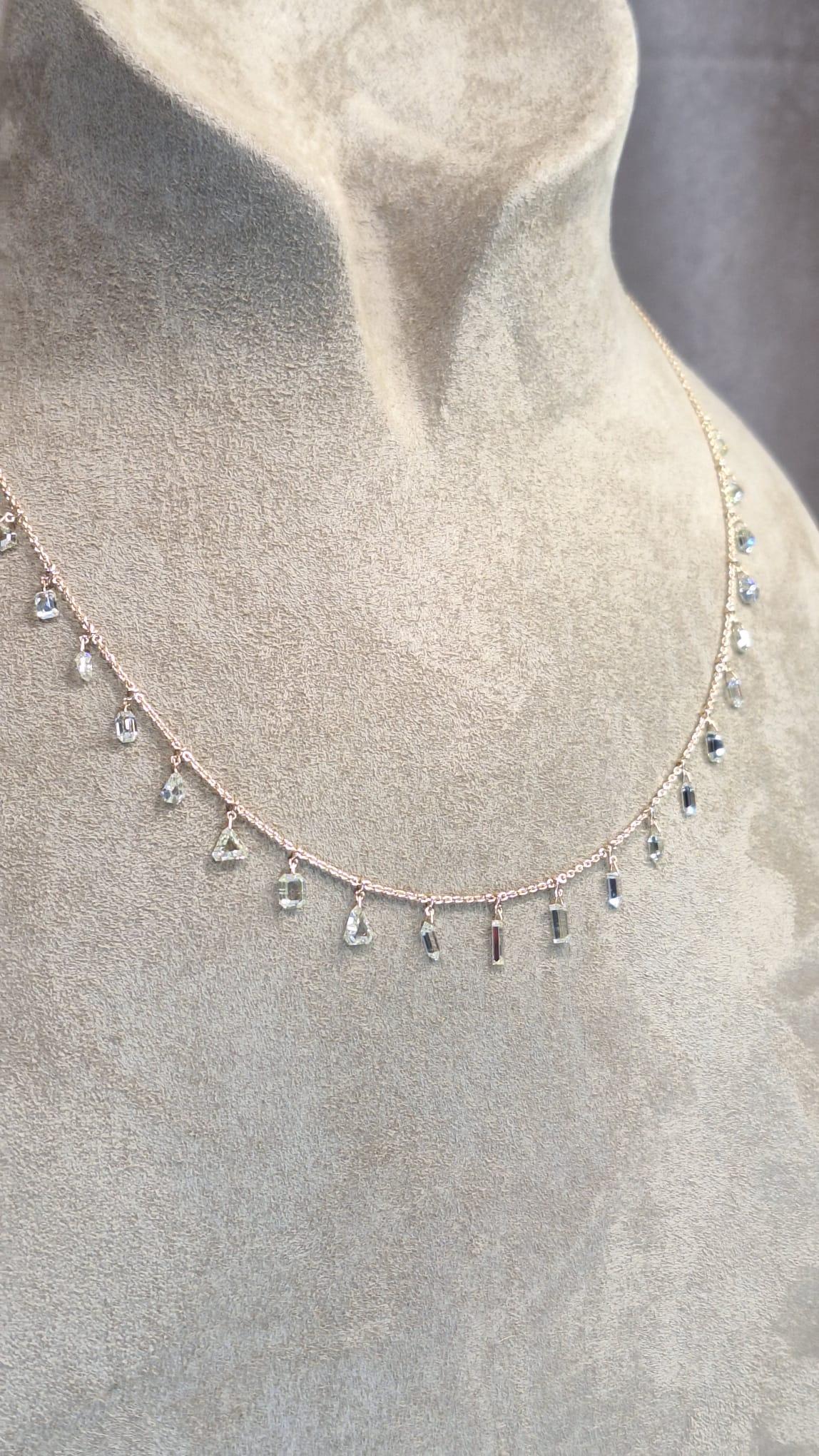 18 Karat Roségold Diamant-Halskette Damen im Angebot