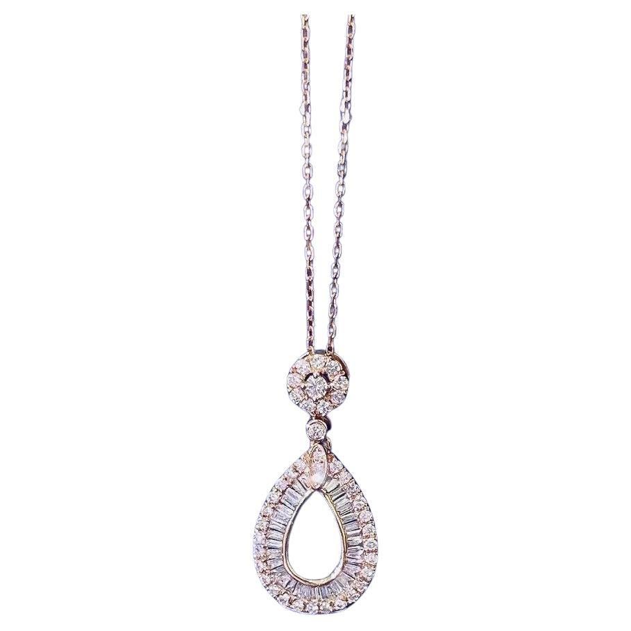 18K Rose Gold Diamond Necklace