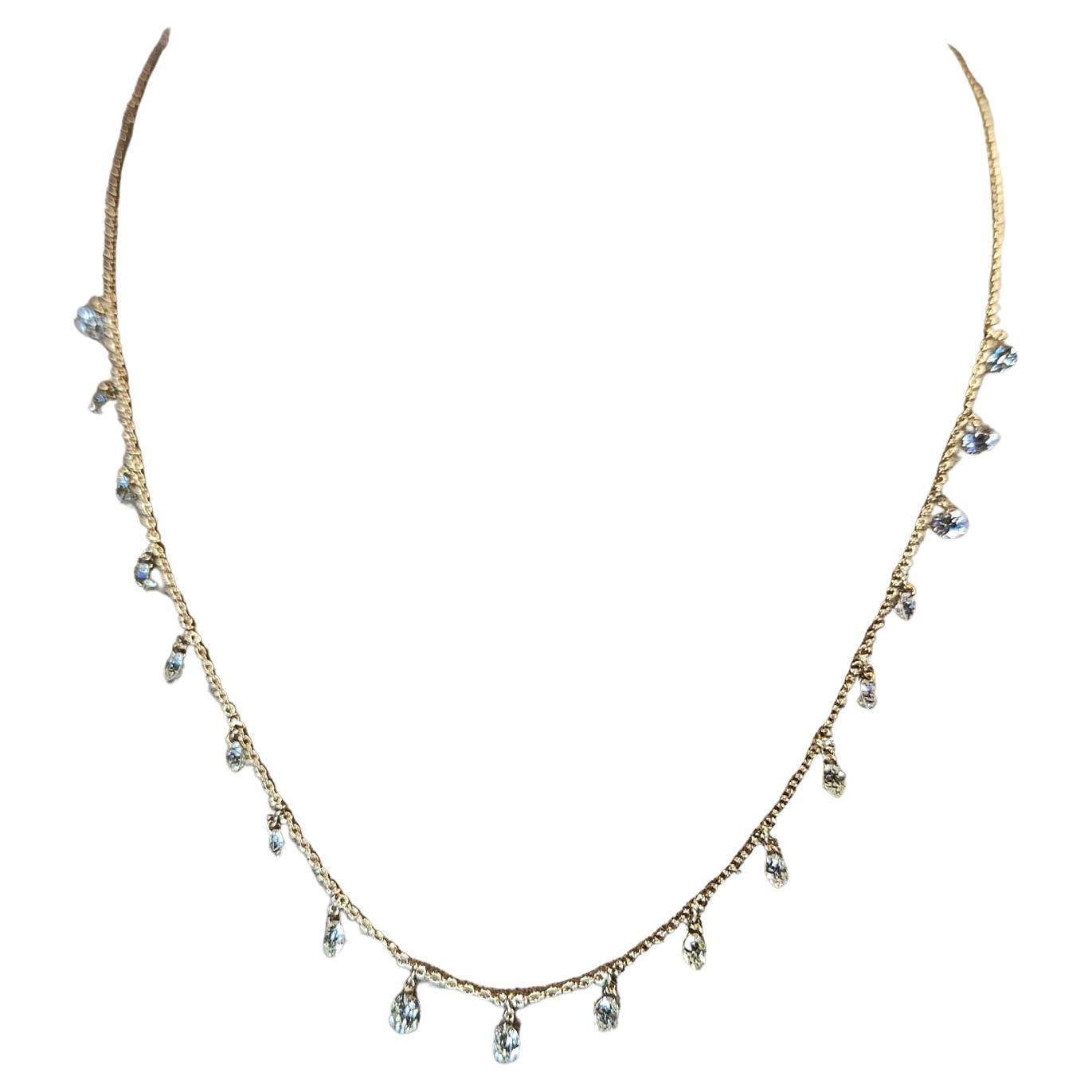 18 Karat Roségold Diamant-Halskette im Angebot