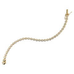 18k Rose Gold Diamond Oval Tennis Bracelet Bezel Set