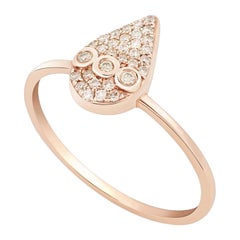 Anello con pavé di diamanti in oro rosa 18k US 8