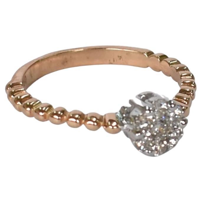 18k Rose Gold Diamond Ring Delicate Engagement Ring Diamond Wedding Ring