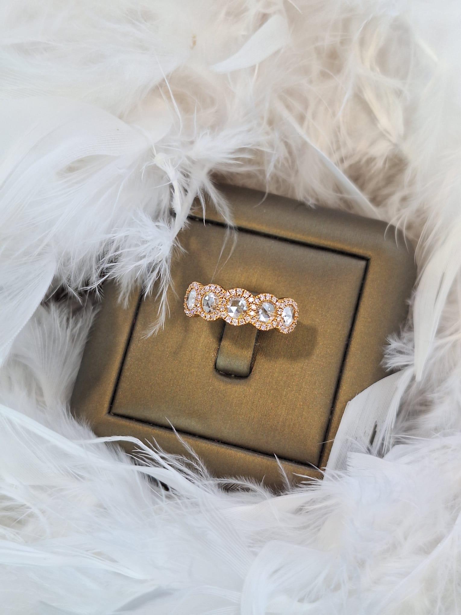 18K Rose Gold Diamond Ring For Sale 5