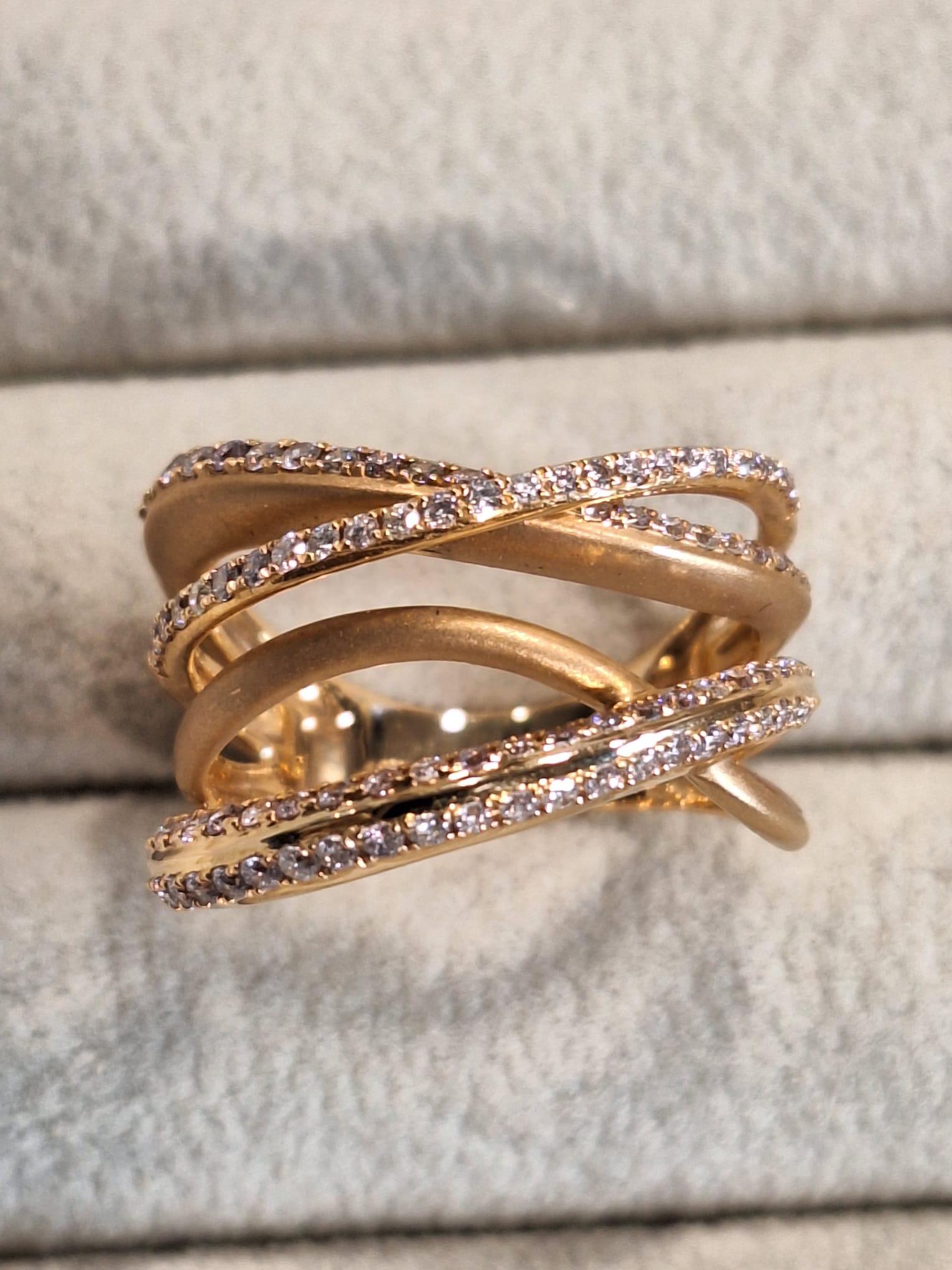 18K Rose Gold Diamond Ring For Sale 5