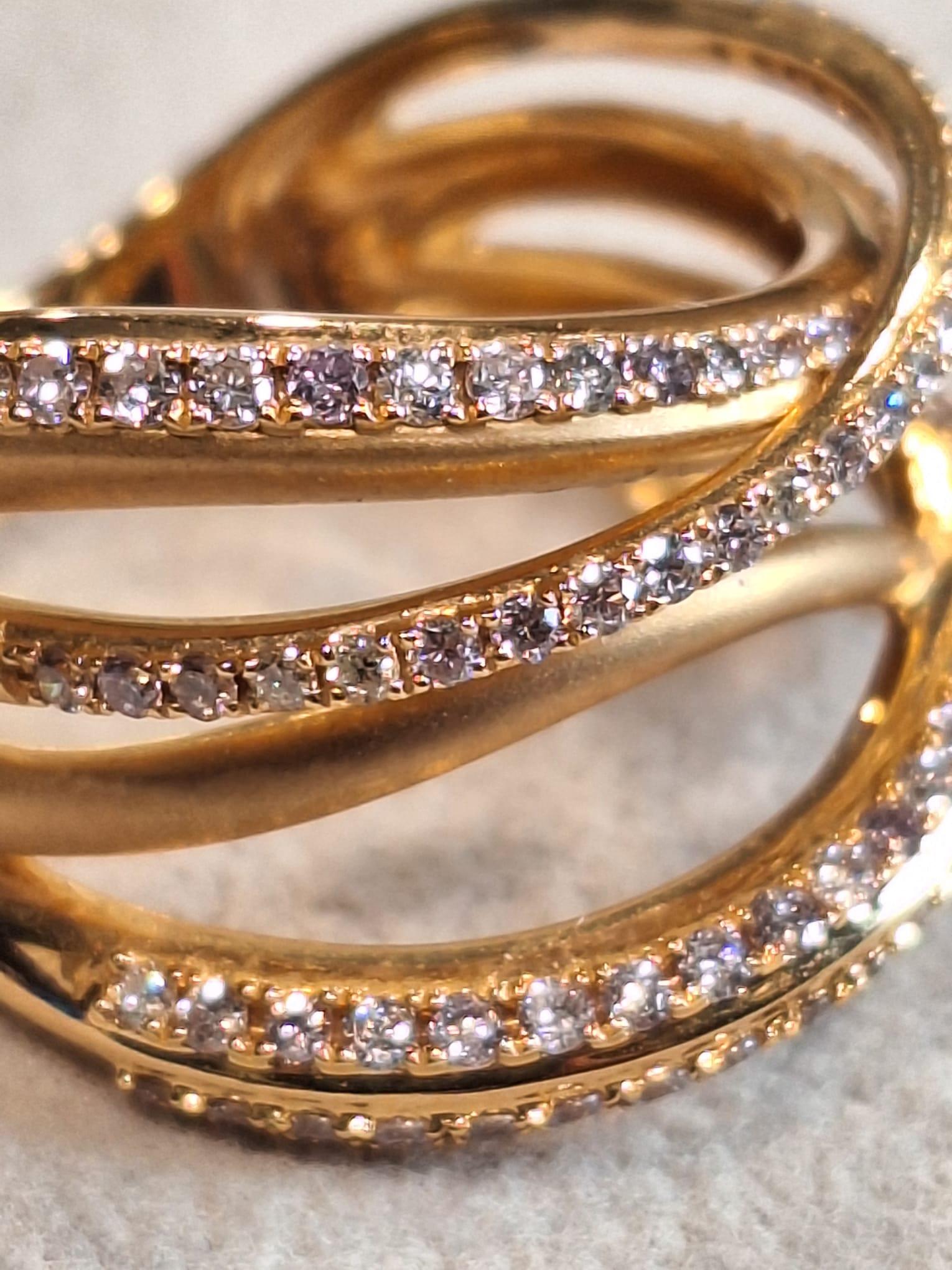 Modern 18K Rose Gold Diamond Ring For Sale
