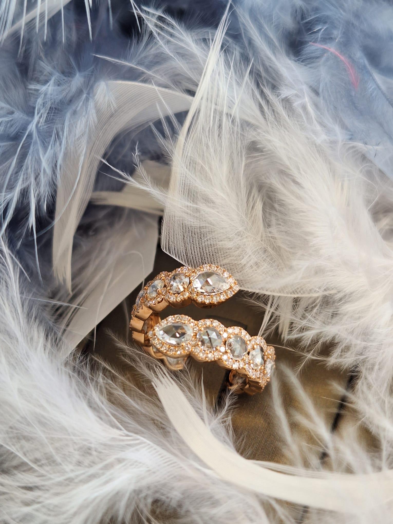 18K Rose Gold Diamond Ring In New Condition For Sale In Central, HK