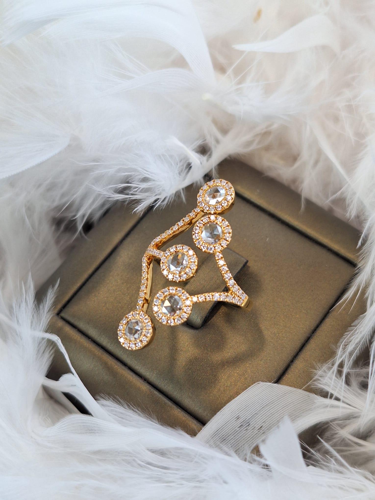 18K Rose Gold Diamond Ring For Sale 1