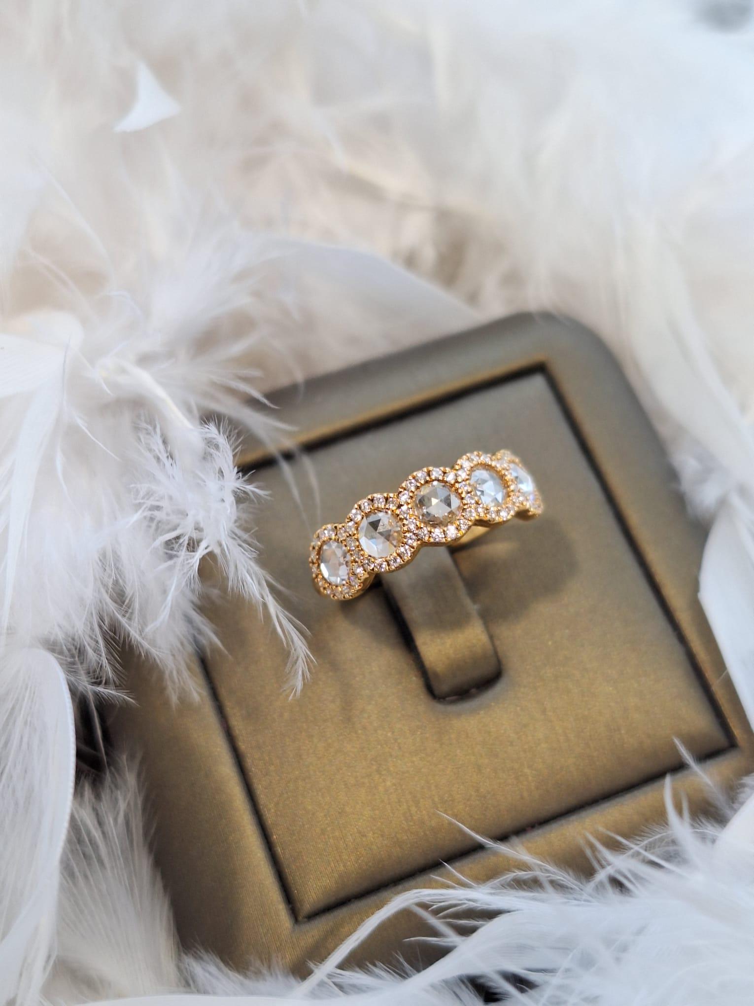 18K Rose Gold Diamond Ring For Sale 2