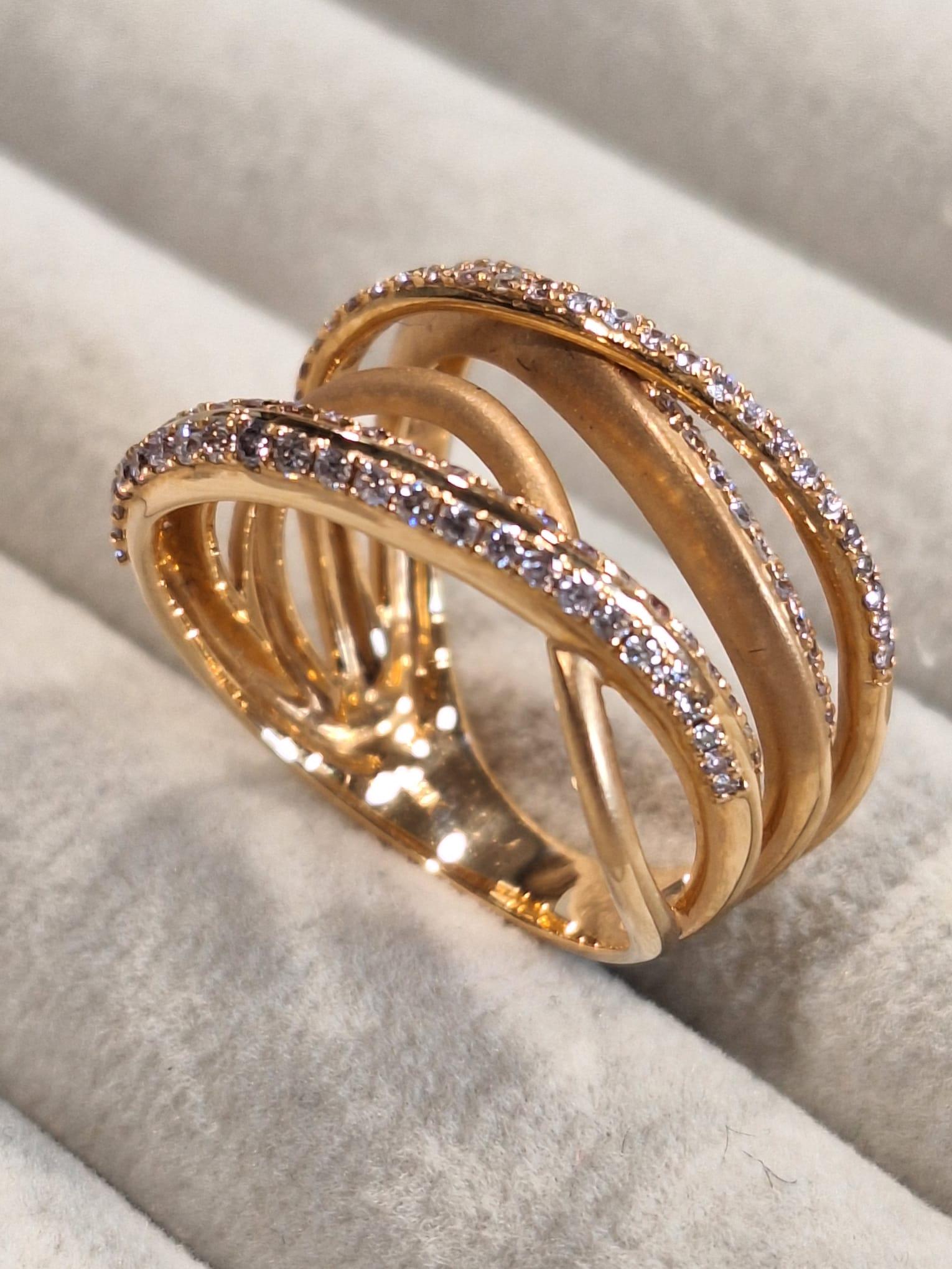 18K Rose Gold Diamond Ring For Sale 2