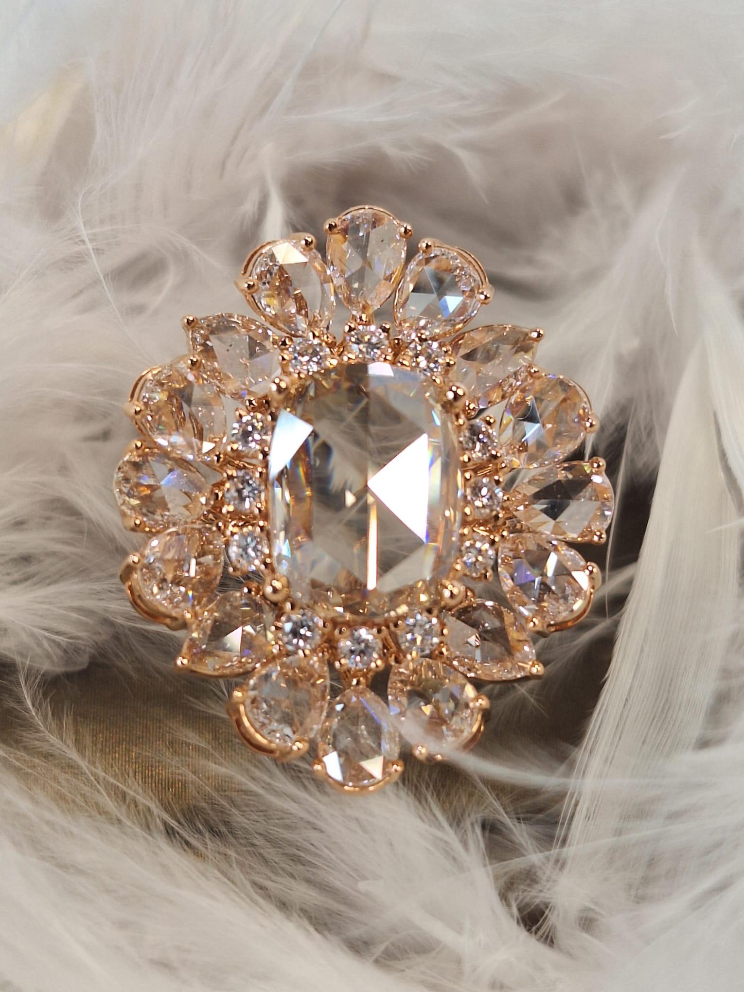 18K Rose Gold Diamond Ring For Sale 3