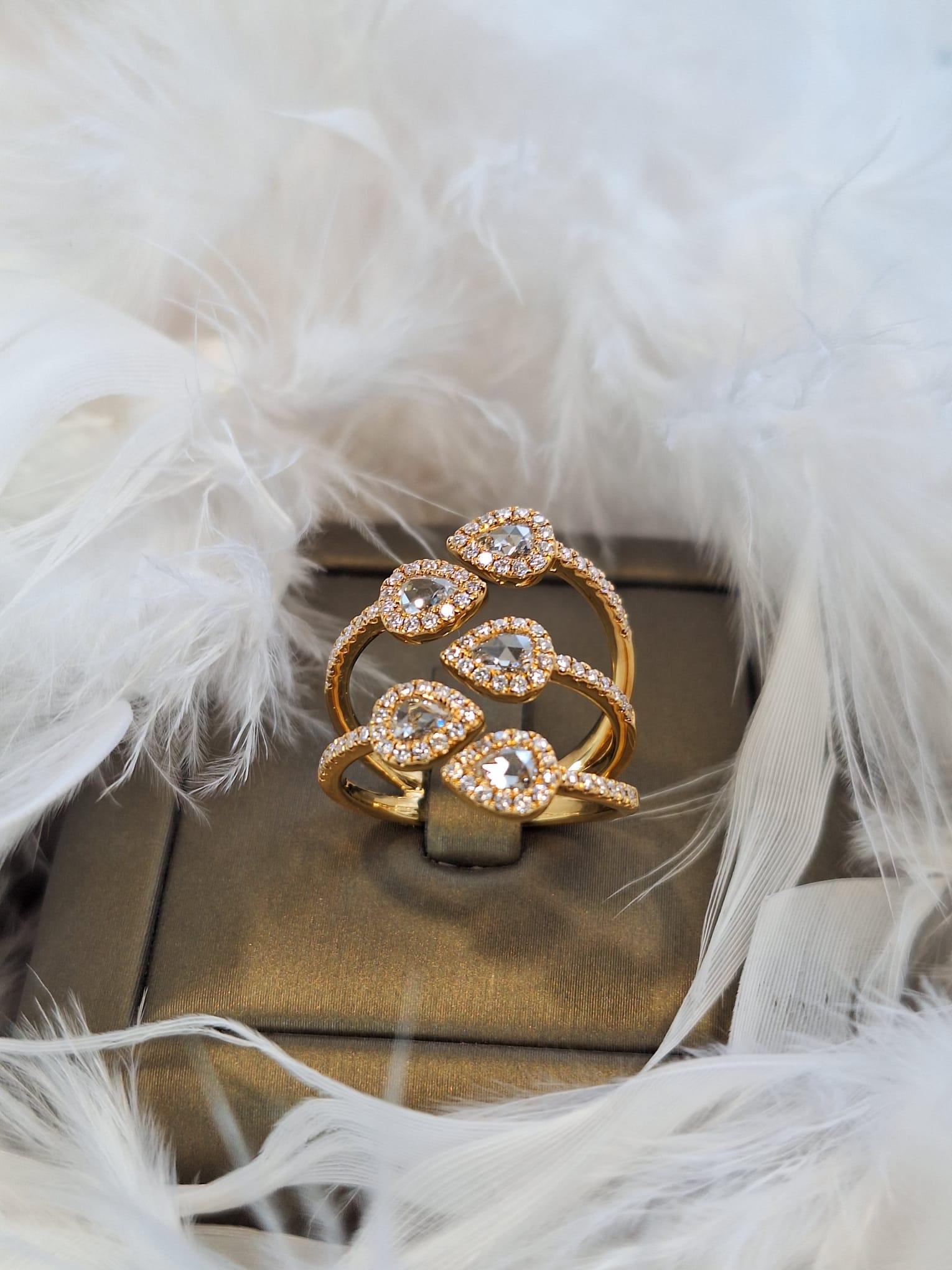 18K Rose Gold Diamond Ring For Sale 3