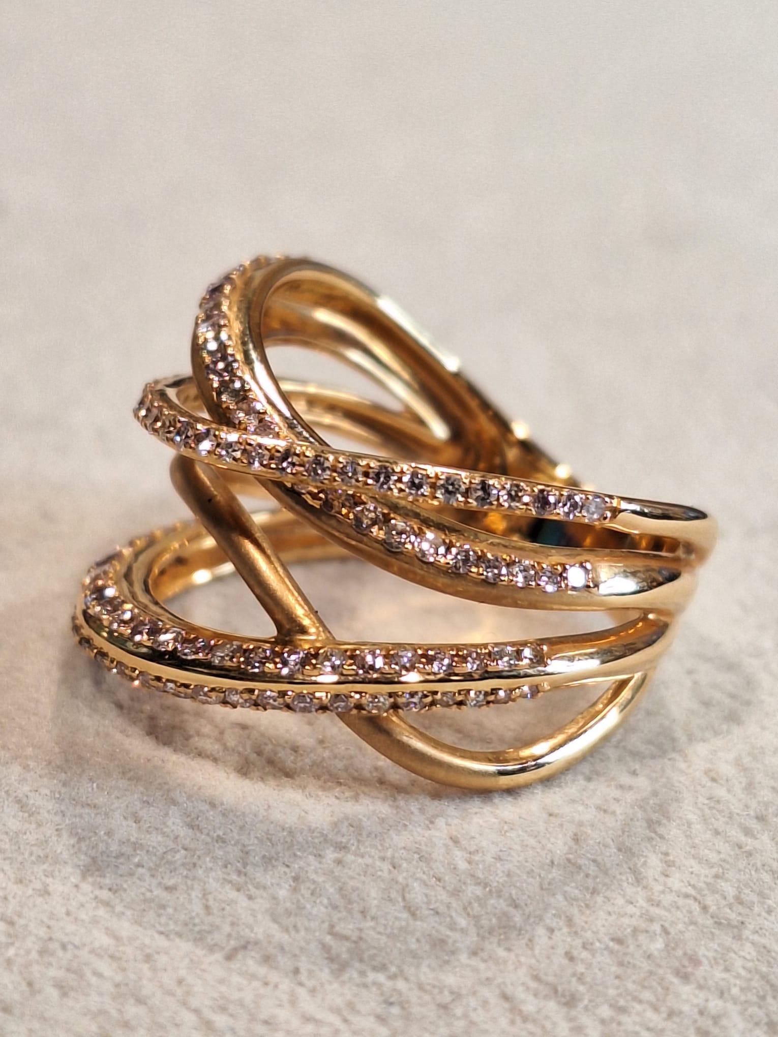 18K Rose Gold Diamond Ring For Sale 3