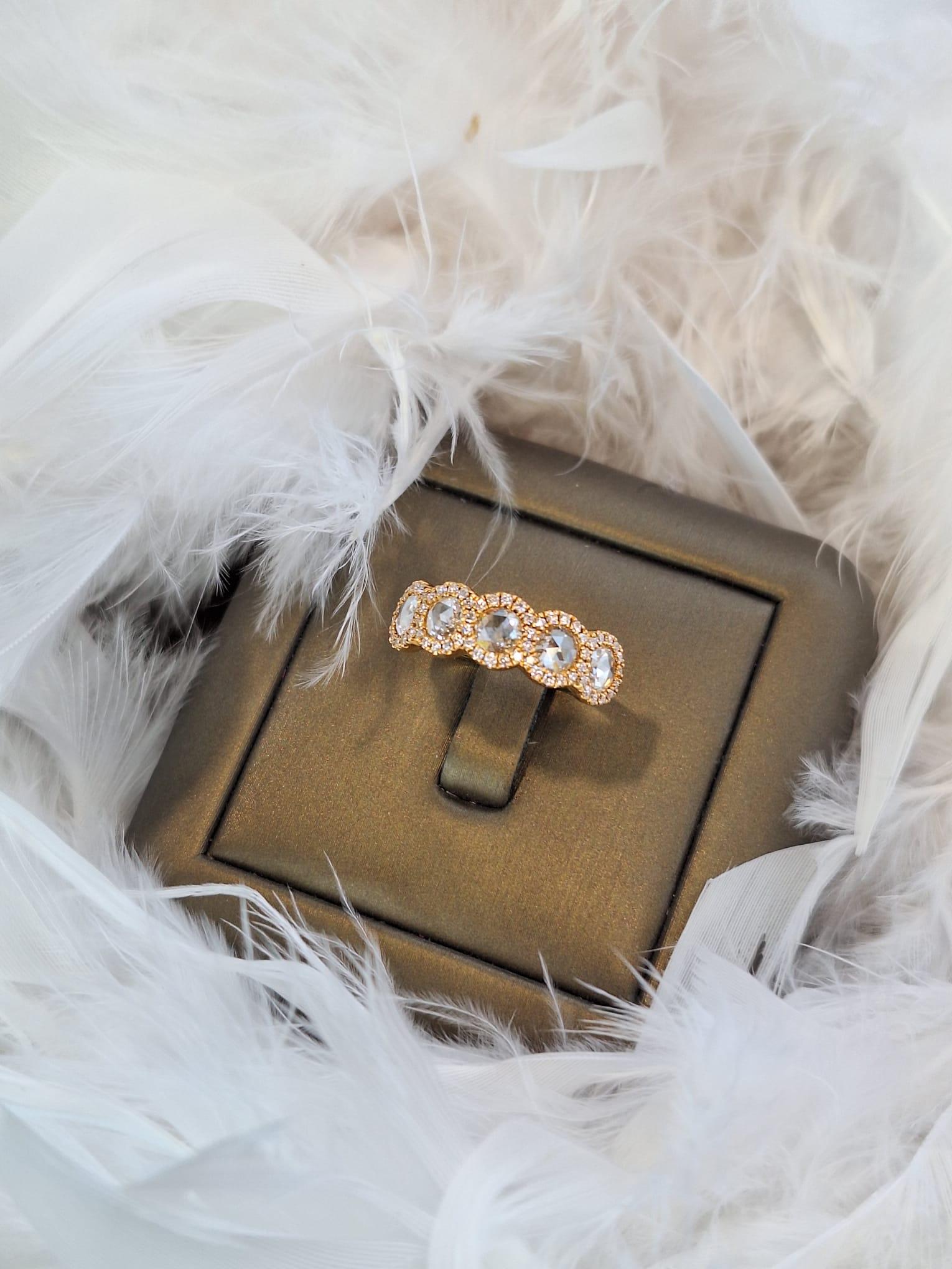 18K Rose Gold Diamond Ring For Sale 4