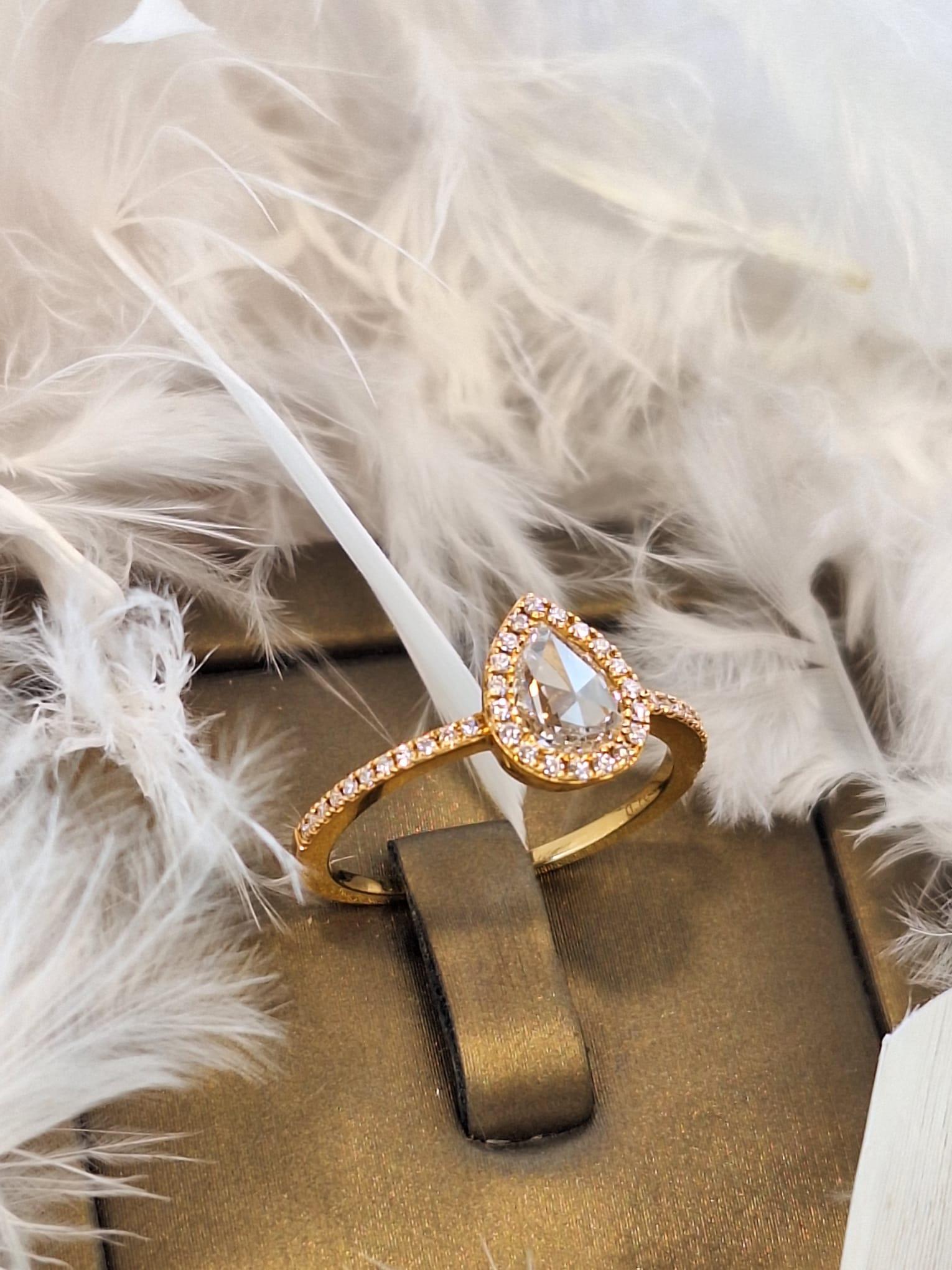 18K Rose Gold Diamond Ring For Sale 4